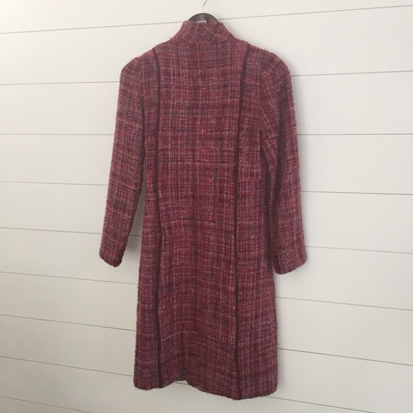 🛑 SOLD! Tweed Button Down Coat In Rose Hues - Picture 7 of 9